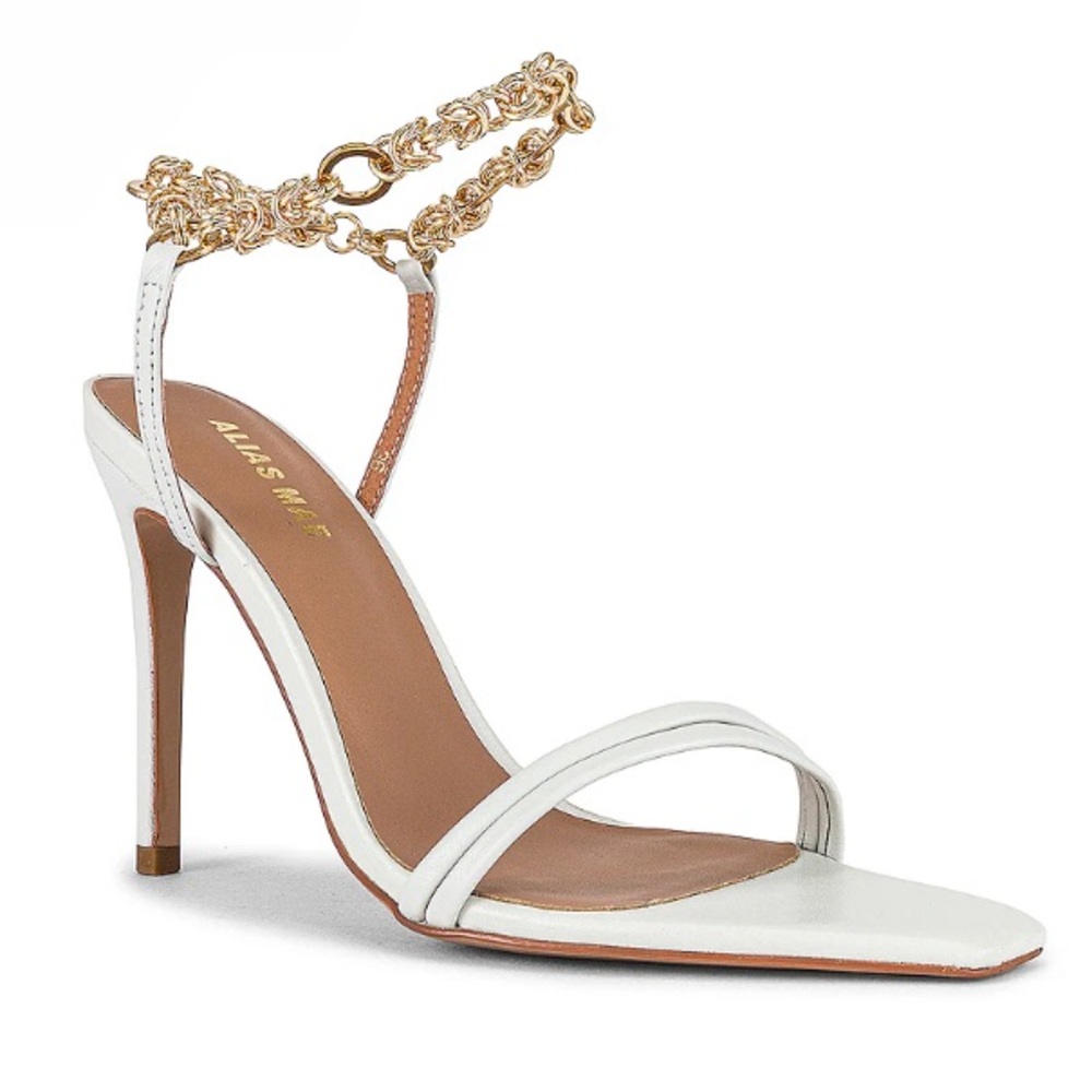 Alias Mae White and Gold Heels
